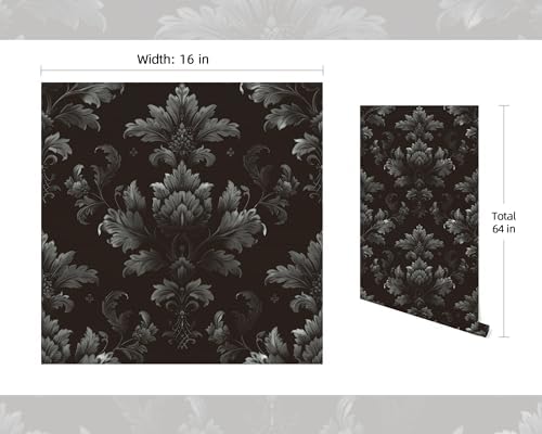 FLFK Gothic Floral Wallpaper Peel and Stick 16" x 64" - Image 2