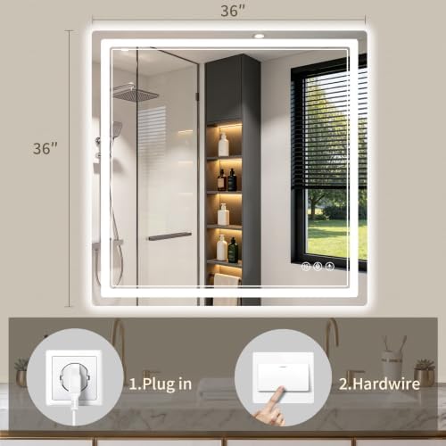 36"x36" LED Bathroom Mirror - Image 4