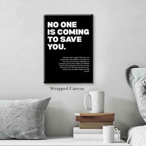 No One Is Coming To Save You Motivational Canvas Wall Art, Empowering - Image 4