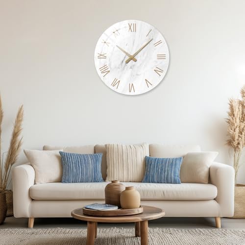 24 Inch White Glass Wall Clocks Battery Operated - Image 4