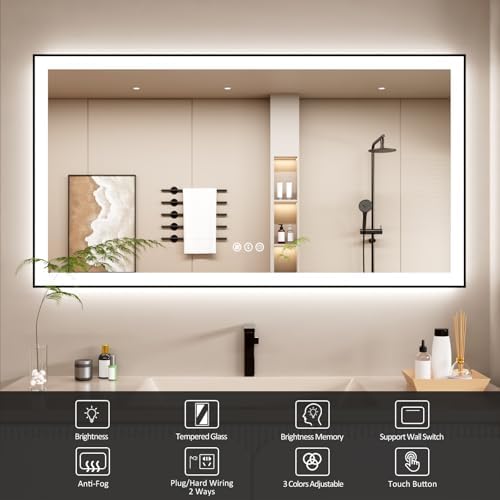 72x32 Inch LED Bathroom Mirror - Image 2