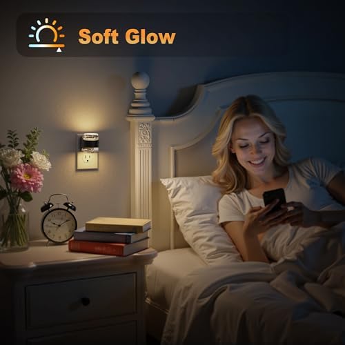 JandCase LED Night Light, Bubble Night Lights Plug into Wall Auto - Image 5