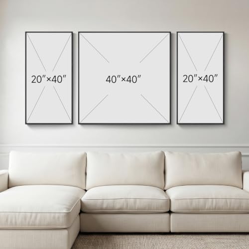 Extra Large Framed Blue Gray Abstract Landscape Wall Art - Image 7