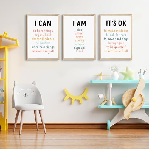 Kids Affirmation Wall Art Positive Canvas Wall Decor Inspirational Quotes - Image 4
