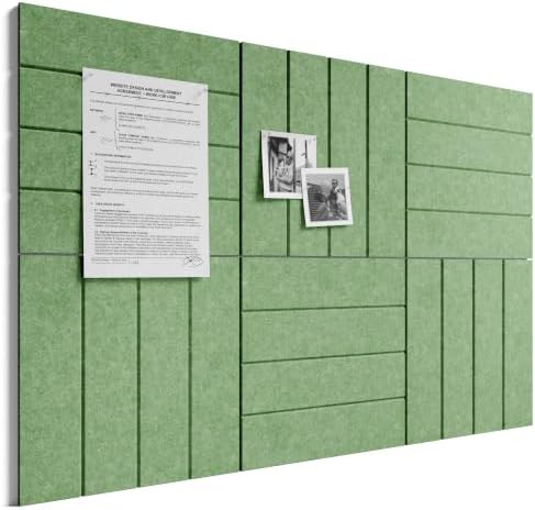 Bumusty 36" x 24" Large Cork Board Alternative, Botanical Green by BUMUSTY