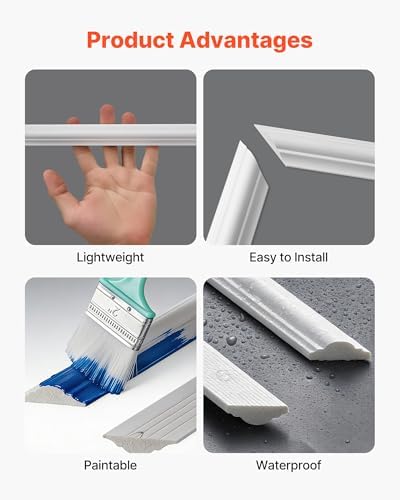 VEVOR Wall Molding 3 Pack, Wainscoting Panels Kit, Lightweight Paintable - Image 4