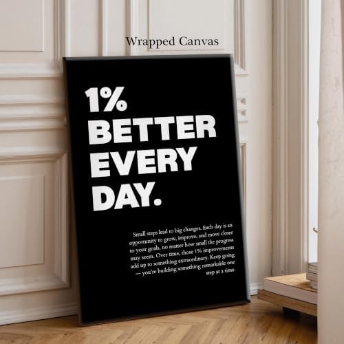 1% Better Every Day Motivational Canvas Wall Art, Growth Mindset Inspirational - Image 6