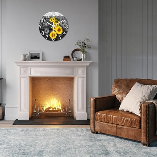 XFM Large Sunflower Kitchen Wall Clock 16 Inch Silent - Image 5