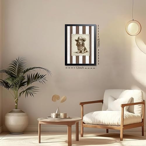 Vintage Cowboy Dog Wall Art, Western Basset Hound Canvas Print, Farm Rustic - Image 2