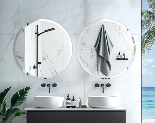 Frameless Round Wall Mirror: Modern Glass Mirror 23.6x23.6 inch - Image 4
