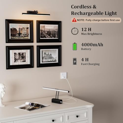 Battery Operated Picture Light for Wall, RF Remote Control - Image 4