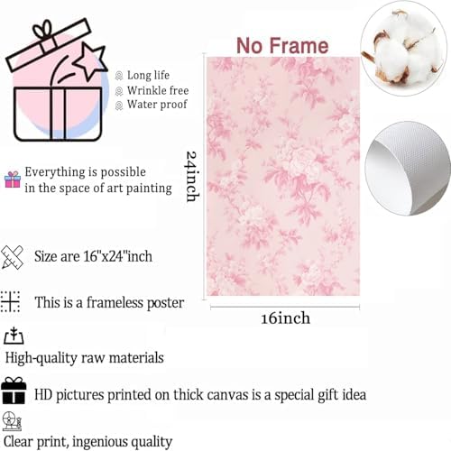 LYPHNX Pink Chinoiserie Flower Poster Wall Art light Pink Love Shack Fancy - Image 4