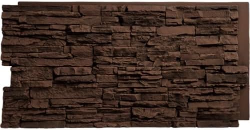 EverStone Canyon Ridge Faux Stone Panel, 45 3/4"W x 24 1/2"H x 1 1/4"D by EkenaMillwork