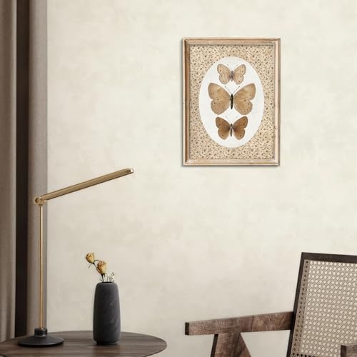 uniro Vintage Butterfly Canvas Wall Art, Bedroom Bathroom Shelf Retro Butterfly - Image 7