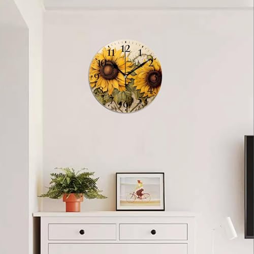 Round Analog Wall Clocks Non-Ticking Silent Clock Battery Operated Clcoks - Image 5