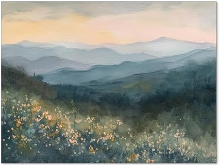 Haitunone Appalachian Mountains Wall Art Nature Landscape Smoky Mountains by Haitunone