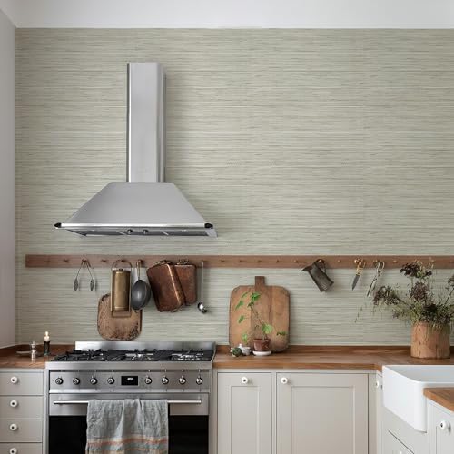 HueBurst Grasscloth Peel and Stick Wallpaper 17.3" x 118" Renter Friendly - Image 5