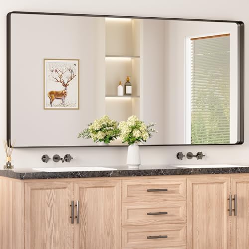Keonjinn 72 x 36 Inch Black Bathroom Mirror by Keonjinn
