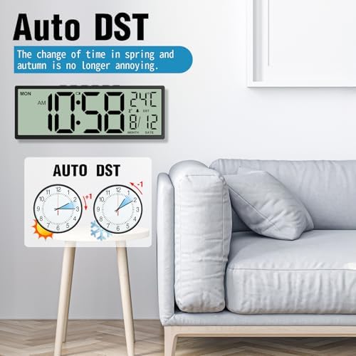 XREXS 14.5" Digital Wall Clock Battery Operated - Image 5