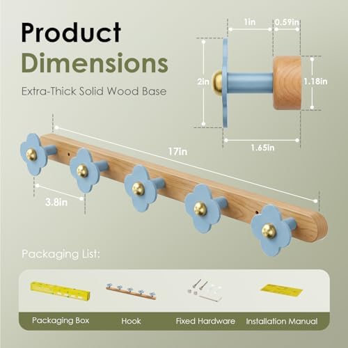 Tindbea Upgreded Heavy Duty Coat Rack Wall Mount - Image 4