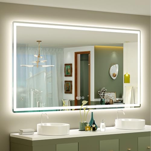 SMIROR 66x36 LED Lighted Bathroom Vanity Mirror by SMIROR