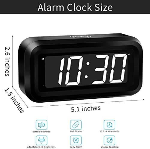 KWANWA Kids Alarm Clock, Auto-Night Mode, Wall-Mount/Table-top - Image 2