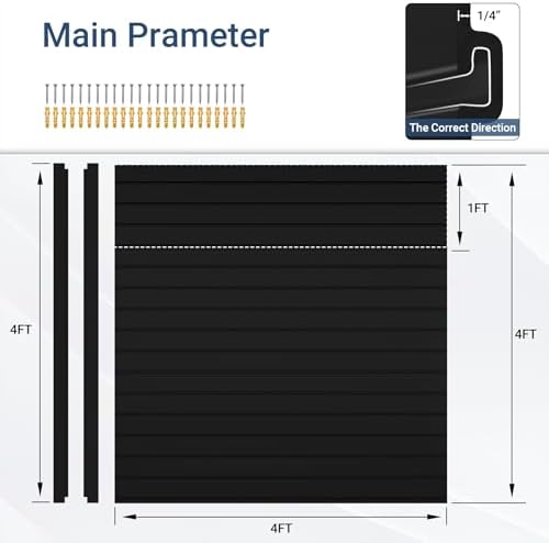 Neoaider Slatwall Panel 4 FT x 4 FT, Interlocking Slat Wall Paneling - Image 2