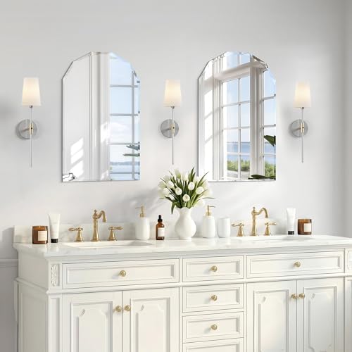 Beveled Arched Mirror, 5mm Tempered Glass, Decorative Frameless Wall Mirror - Image 3