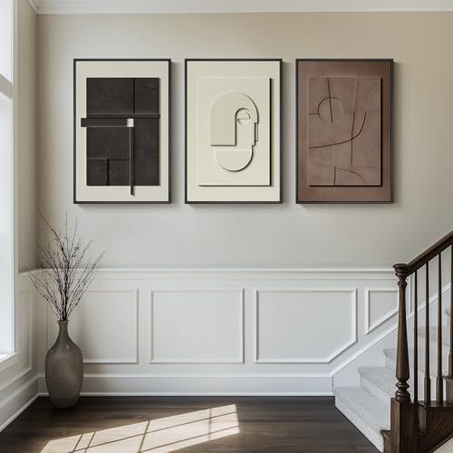 3D Textured Framed Abstract Wall Art Set, 3 Piece Modern Artwork, 16x24 In - Image 5