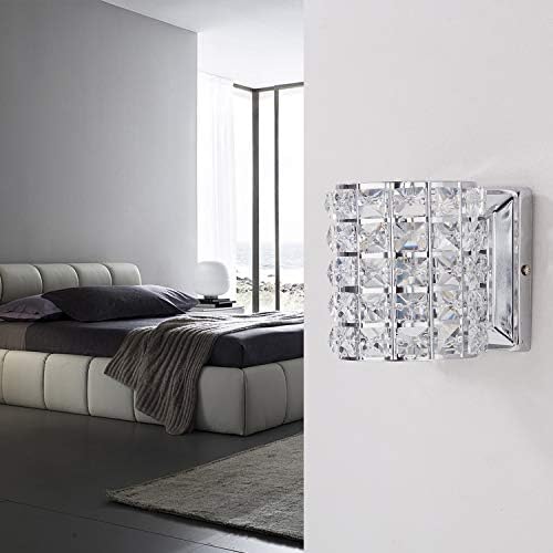 Crystal Wall Sconce Set of Two, Modern Wall Lamp 1 Light Lighting Fixtures - Image 5