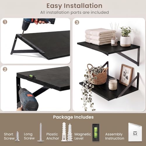 Black Wall Shelves 6 Inch Deep, Small Shelf - Image 7