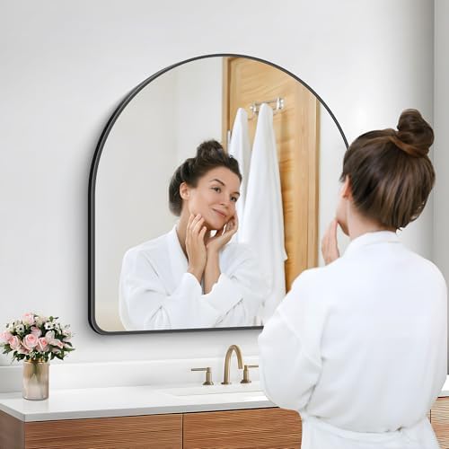FORBATH Arched Bathroom Mirror 30x30 Inch, Bathroom Mirror Wall Mounted Modern - Image 6