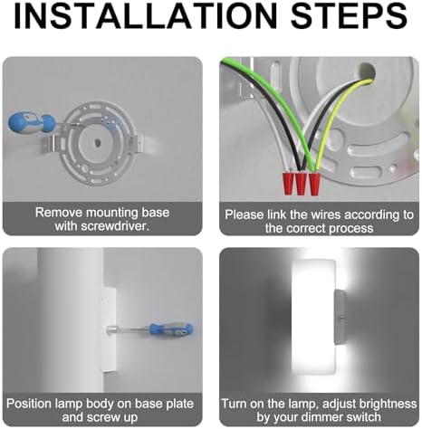 ChangM Wall Sconce Set of 2 Modern LED Wall Light Lamps Dimmable by Rotate - Image 6