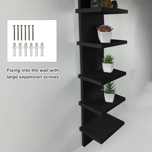 YEXEXINM 2 Pack 5 Tier Wall Shelf Unit - Image 4