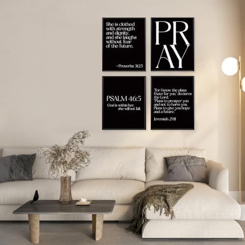 Locomiss Black Christian Modern Bible Jesus Scripture Wall Art Decor - Image 6