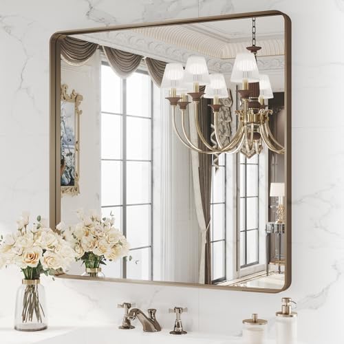 WEER Bronze Bathroom Vanity Mirror 36X36 Inch by WEER