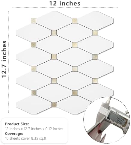 STICKGOO 10 Sheets Peel and Stick Backsplash, Pure White - Image 6