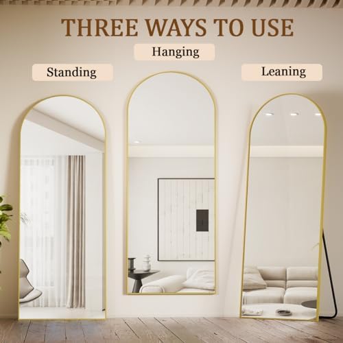 Koonmi 71x26 Arched Full Length Mirror, Floor Mirror - Image 4