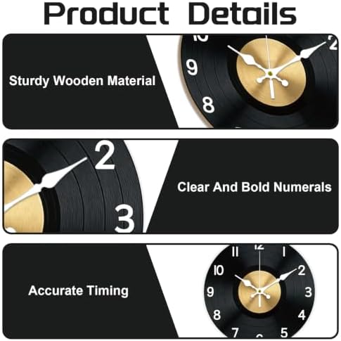 Vinyl Record Wall Clock Silent Non-Ticking 12" - Image 3