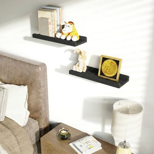 Love-KANKEI 17" Black Floating Wall Shelves - Image 4
