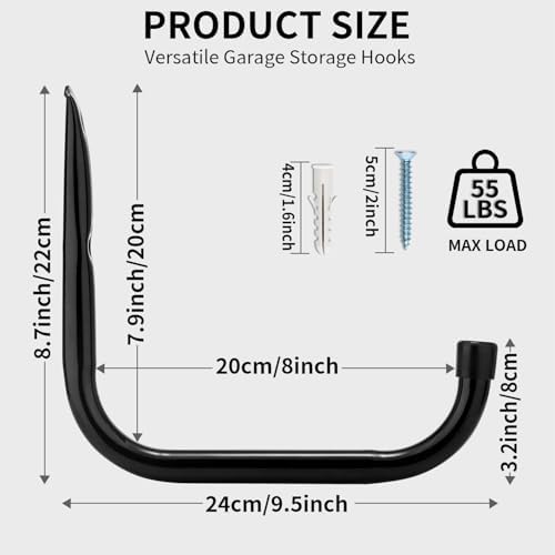 Ladder Storage Hook, Garage and Garden Storage Utility Hook, Heavy Duty Jumbo - Image 2