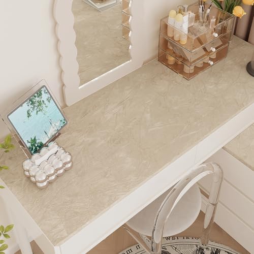 VEELIKE Beige Crushed Velvet Flocking Liner Self Adhesive Felt Fabric - Image 3