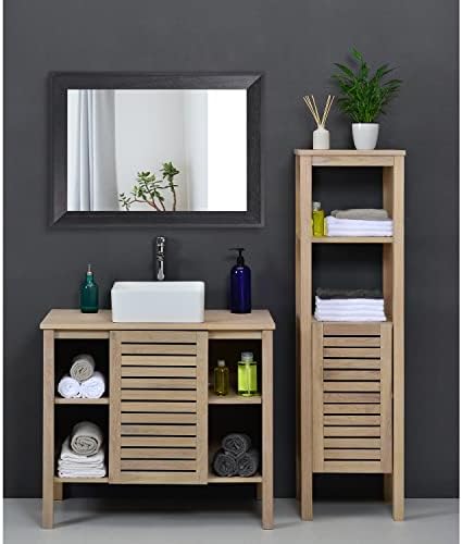 AAZZKANG Black Mirrors for Wall Rectangle Wood Framed Large - Image 6