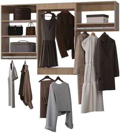 Modular Closet System, Wood Tower Closet Storage by Unknown