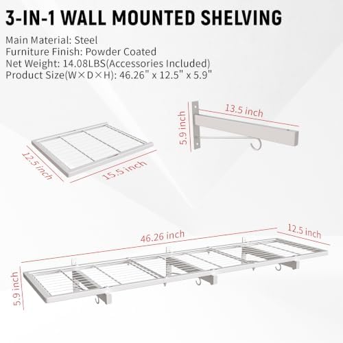 2 Pack Garage Wall Shelving, Garage Shelves Wall Mounted - Image 2