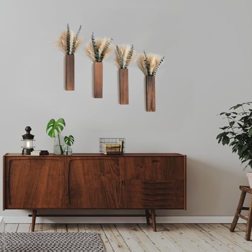 Wall Vase Set of 4 – Wooden Hanging Vases - Image 5