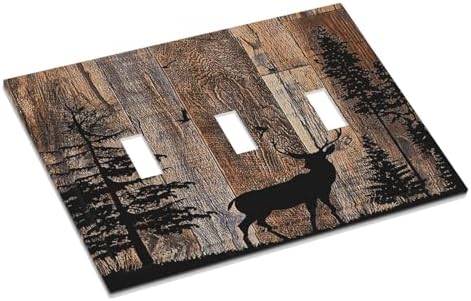 Decorative Switch Plates Rustic Forest Antler Elk Deer Silhouettes Animals Wood - Image 3