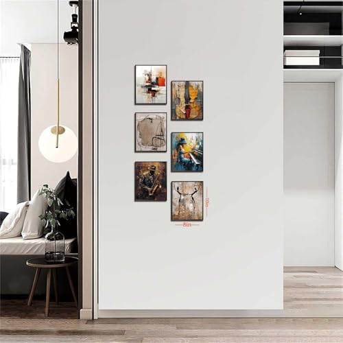 Modern Abstract Music Wall Art Set of 6, Unframed Canvas Posters Prints - Image 6