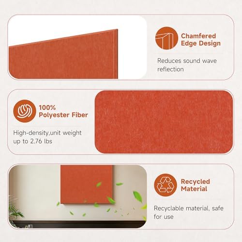 Acoustic Wall Panels, Peel and Stick, 47.2"x23.6", 4 Pack - Image 5