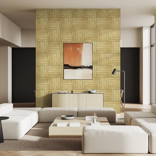WADILE Peel and Stick Wood Slat Wall Panels 12x12in PVC 30 Pack - Image 5